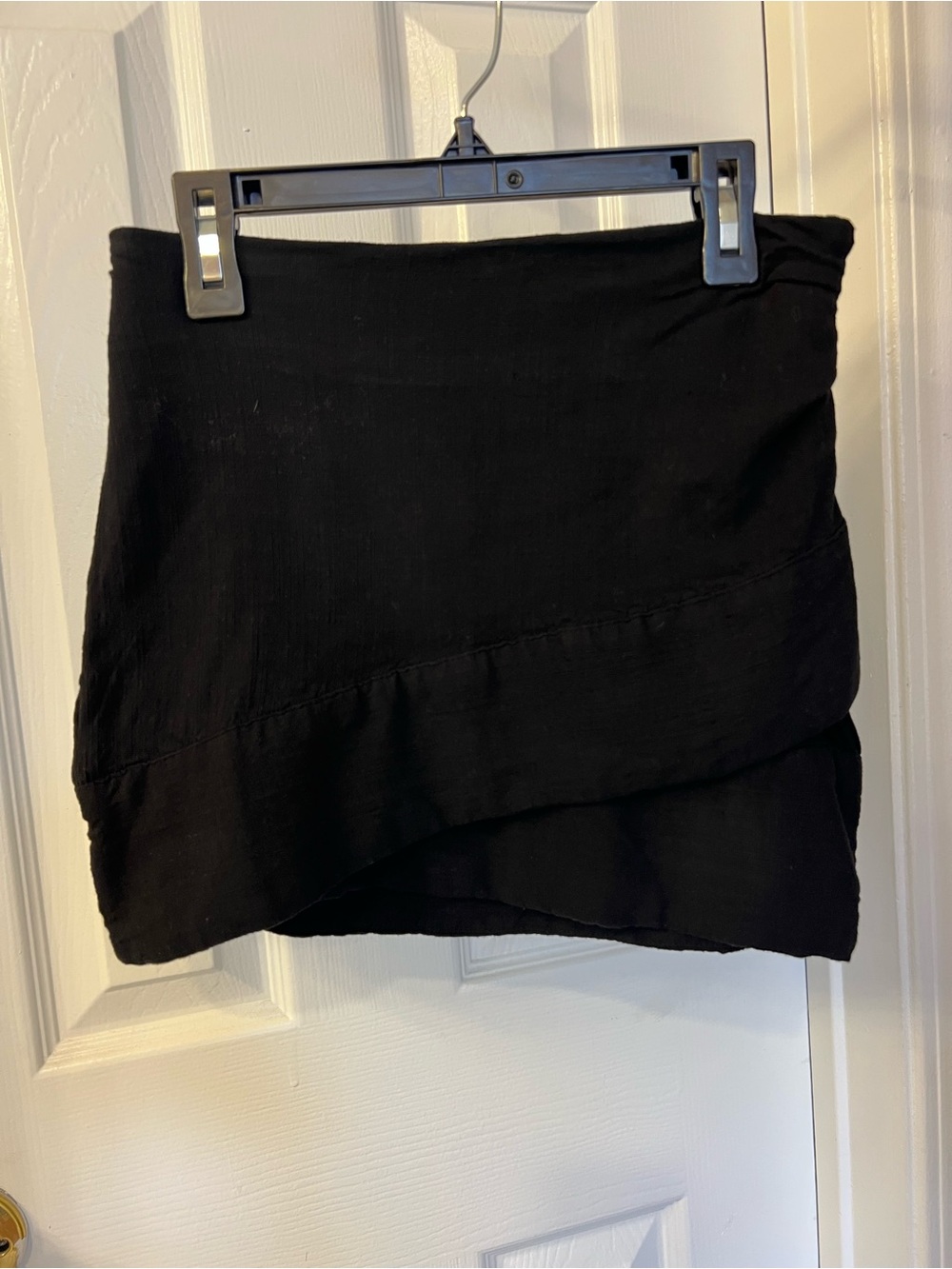 Free People Black Layered Asymmetrical Mini Skirt